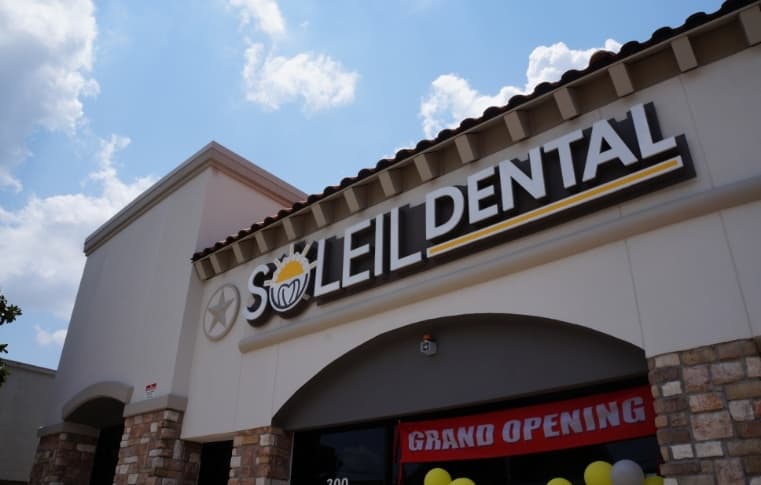 The Soleil Dental storefront sign on Maple Ave