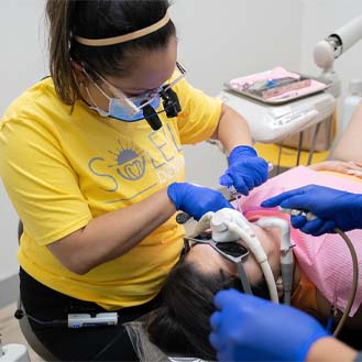 Dental patient receiving treatment