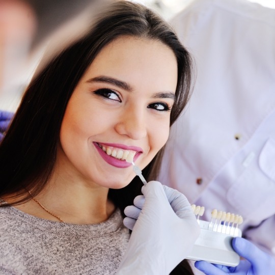 Smile compared to cosmetic dental bonding shade option