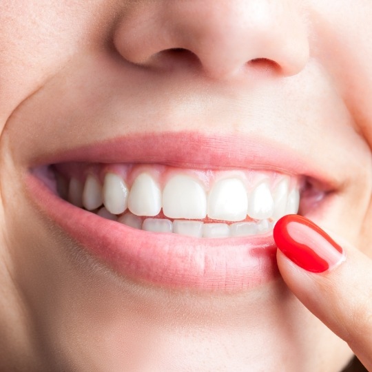 Closeup of smile after scaling and root planing treatment