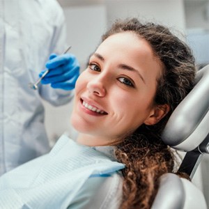 patient smiling during consultation 