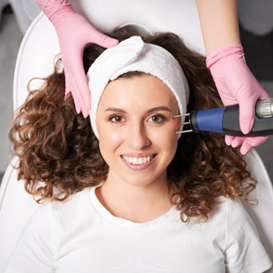 young woman receiving skin resurfacing