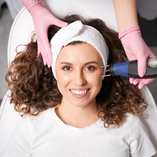 young woman receiving skin resurfacing 