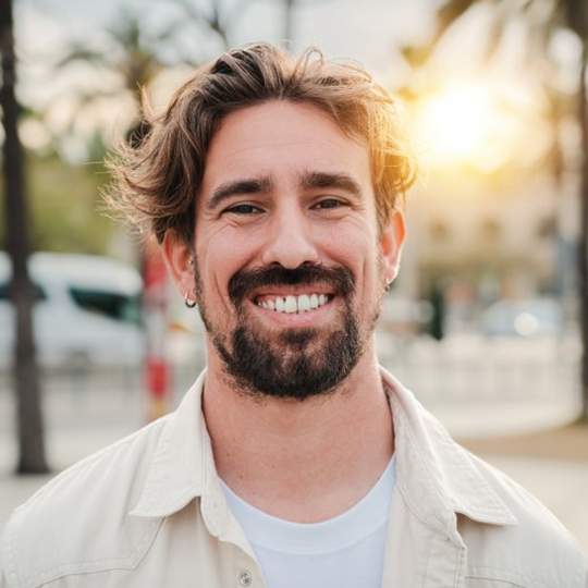 a man smiling after undergoing opus skin resurfacing