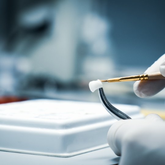 Dental lab technician crafting dental crown