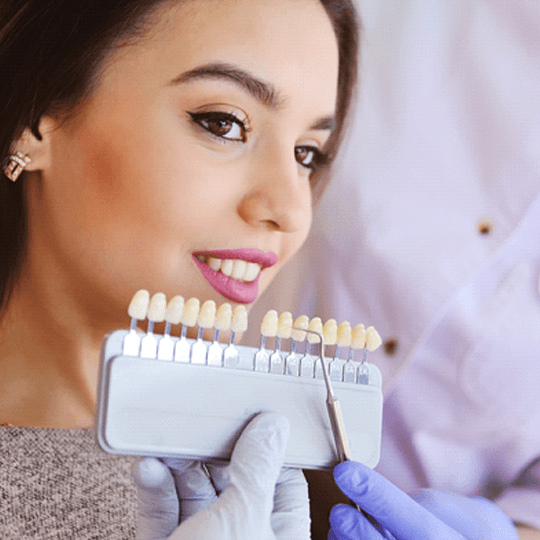 a patient undergoing the process for veneers in Dallas