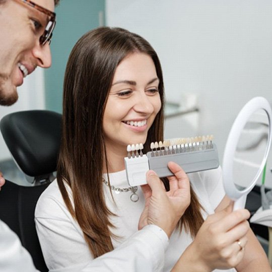 a patient undergoing the veneer process